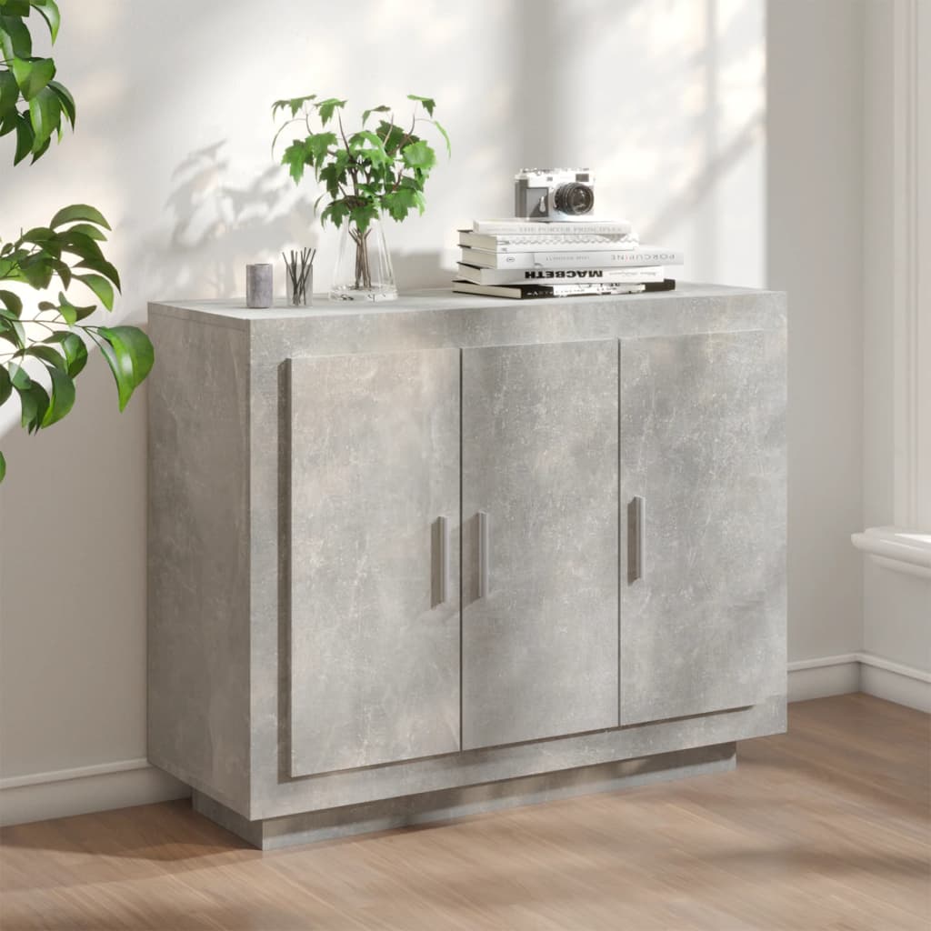 vidaXL Sideboard Concrete Grey 92x35x75 cm Engineered Wood