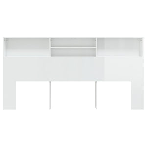 vidaXL Headboard Cabinet High Gloss White 200x19x103.5 cm