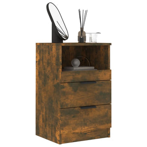 vidaXL Bedside Cabinet Smoked Oak Engineered Wood