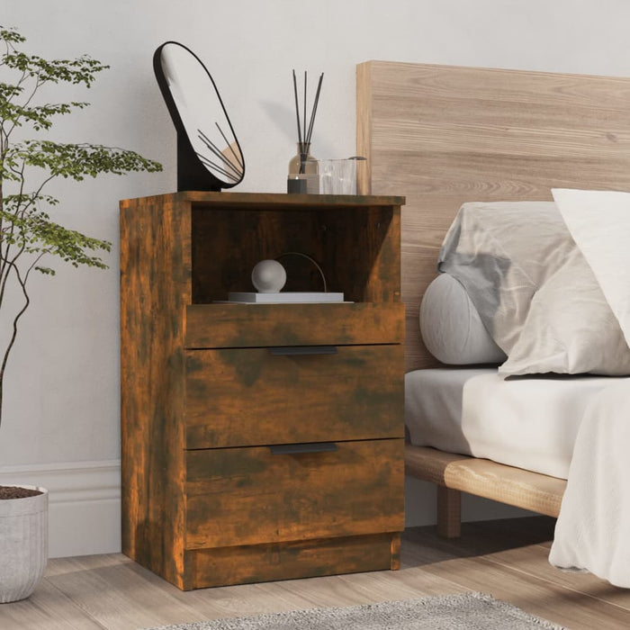 vidaXL Bedside Cabinet Smoked Oak Engineered Wood