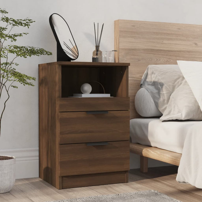 vidaXL Bedside Cabinet Brown Oak Engineered Wood