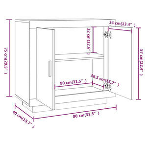 vidaXL Sideboard Grey Sonoma 80x40x75 cm Engineered Wood