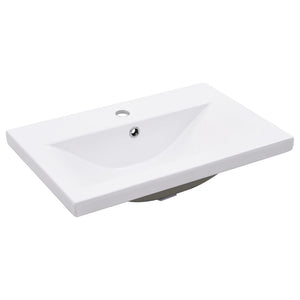 vidaXL Bathroom Washbasin Frame with Built-in Basin White Iron