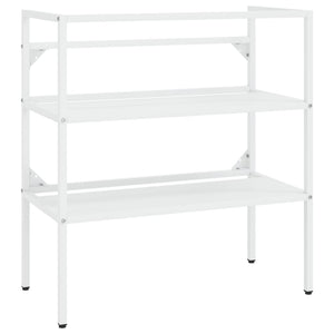 vidaXL Bathroom Washbasin Frame with Built-in Basin White Iron