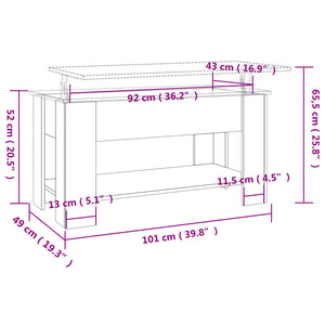 vidaXL Coffee Table White 101x49x52 cm Engineered Wood