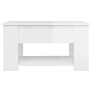 vidaXL Coffee Table High Gloss White 79x49x41 cm Engineered Wood