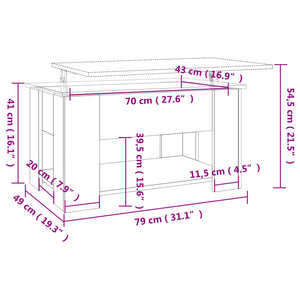 vidaXL Coffee Table High Gloss White 79x49x41 cm Engineered Wood