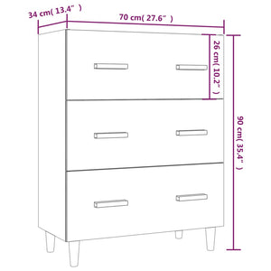 vidaXL Sideboard White 70x34x90 cm Engineered Wood