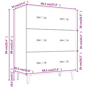 vidaXL Sideboard Black 69.5x34x90 cm Engineered Wood