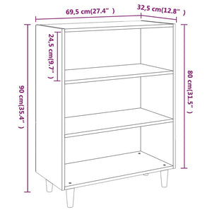 vidaXL Sideboard Concrete Grey 69.5x32.5x90 cm Engineered Wood