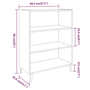 vidaXL Sideboard High Gloss White 69.5x32.5x90 cm Engineered Wood