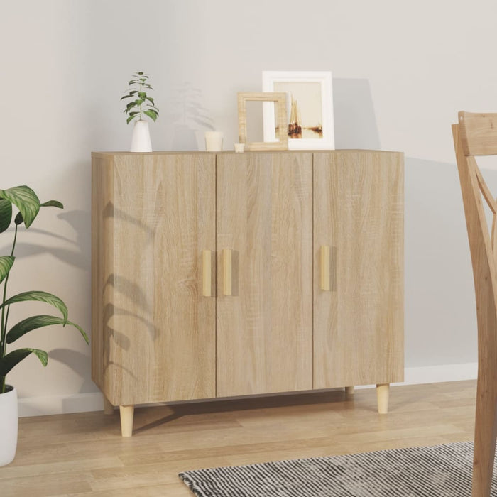 vidaXL Sideboard Sonoma Oak 90x34x80 cm Engineered Wood