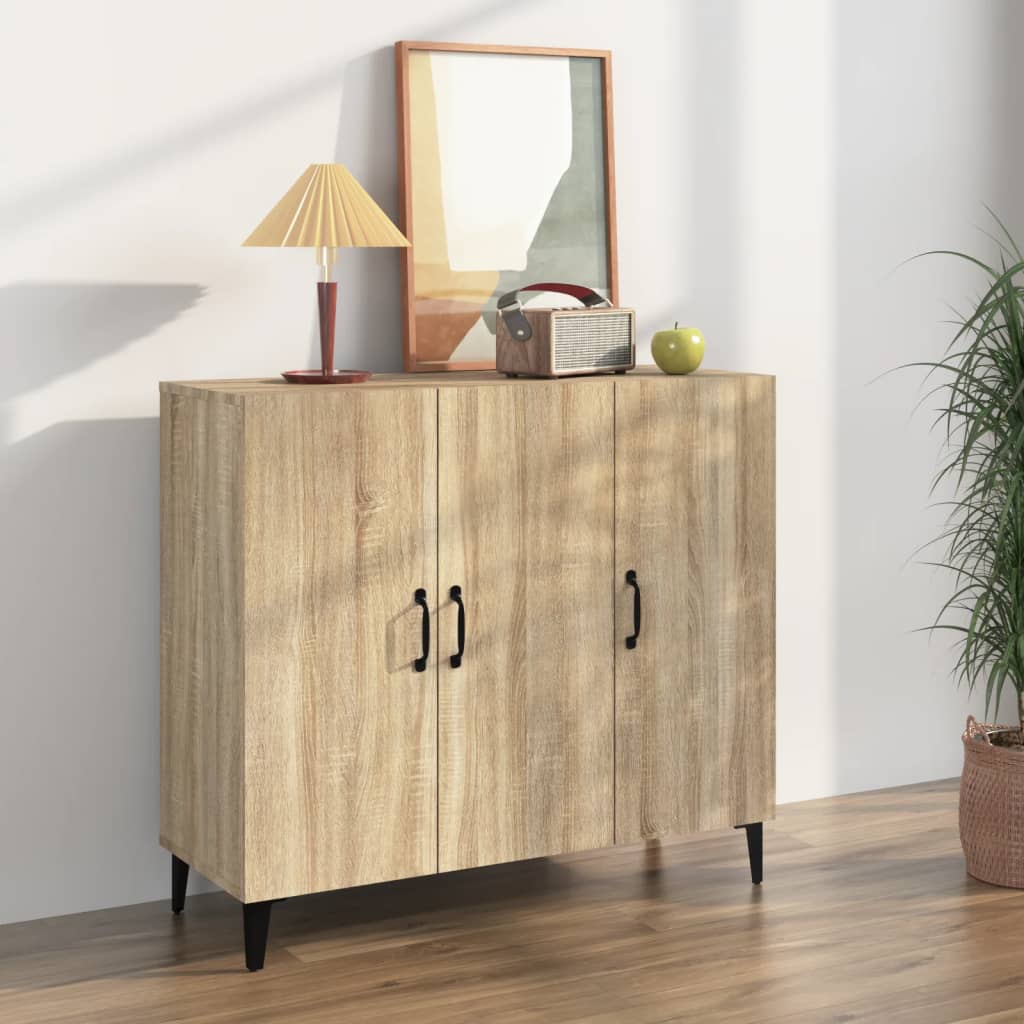 vidaXL Sideboard Sonoma Oak 90x34x80 cm Engineered Wood