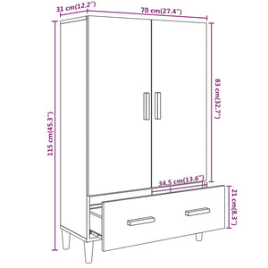 vidaXL Highboard White 70x31x115 cm Engineered Wood