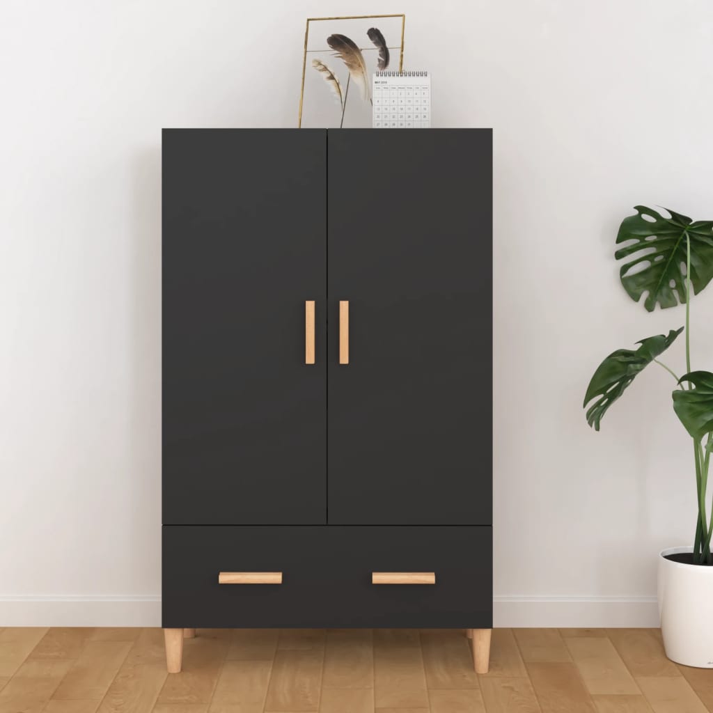 vidaXL Highboard Black 70x31x115 cm Engineered Wood