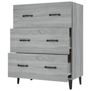 vidaXL Sideboard Grey Sonoma 69.5x34x90 cm Engineered Wood