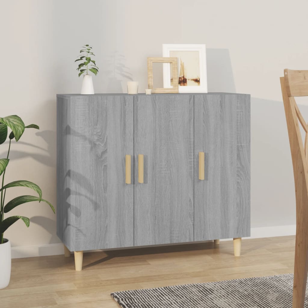 vidaXL Sideboard Grey Sonoma 90x34x80 cm Engineered Wood