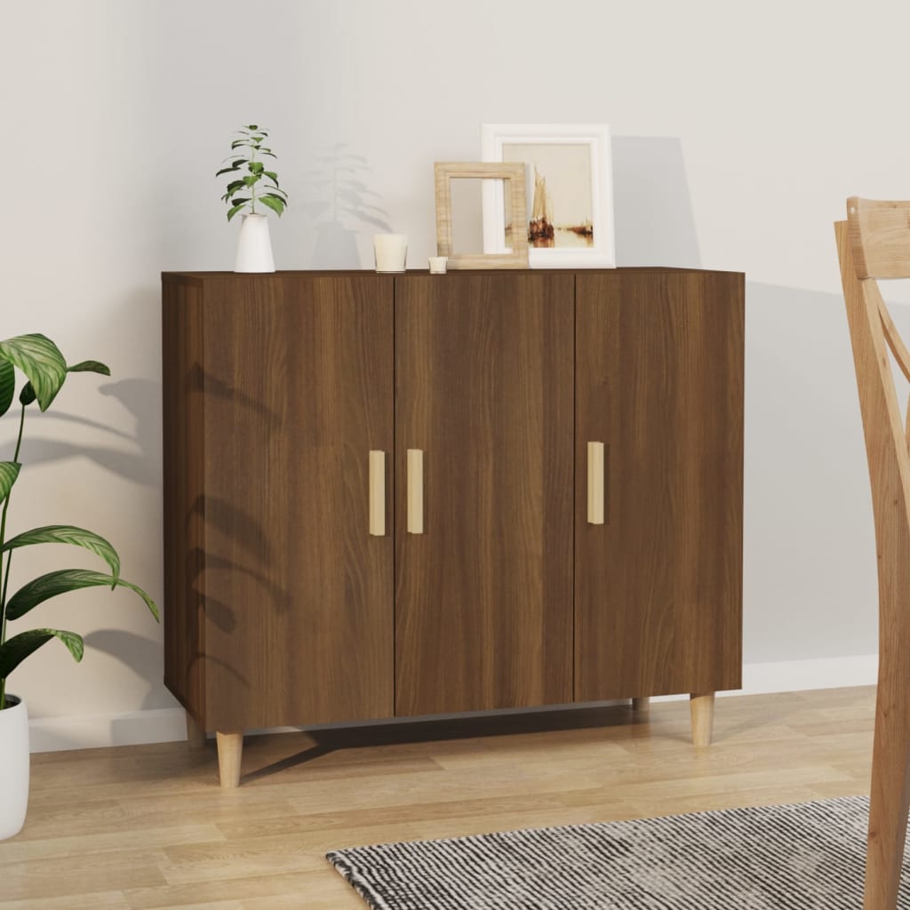 vidaXL Sideboard Brown Oak 90x34x80 cm Engineered Wood