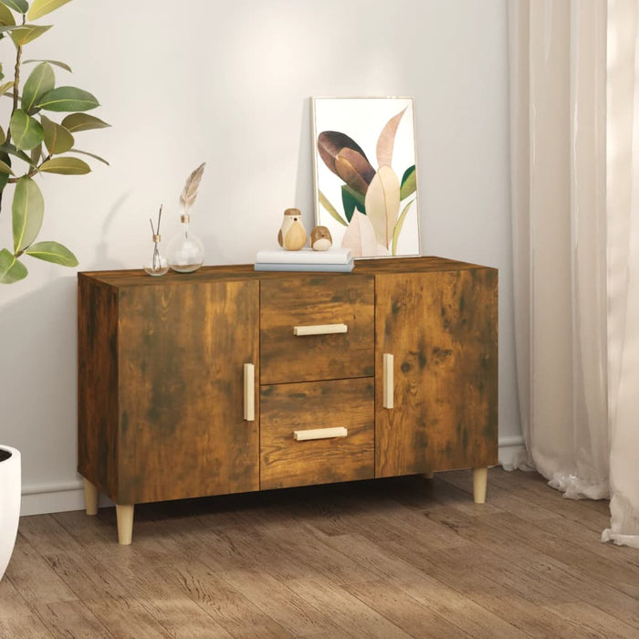 vidaXL Sideboard Smoked Oak 100x36x60 cm Engineered Wood