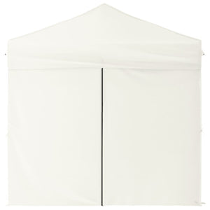 vidaXL Folding Party Tent with Sidewalls Cream 2x2 m