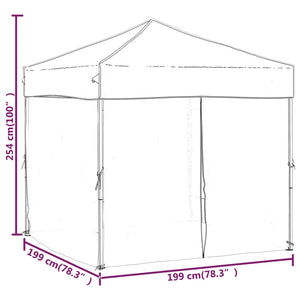 vidaXL Folding Party Tent with Sidewalls Blue 2x2 m