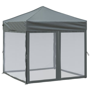 vidaXL Folding Party Tent with Sidewalls Anthracite 2x2 m