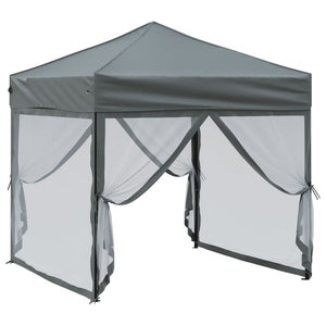 vidaXL Folding Party Tent with Sidewalls Anthracite 2x2 m