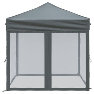 vidaXL Folding Party Tent with Sidewalls Anthracite 2x2 m