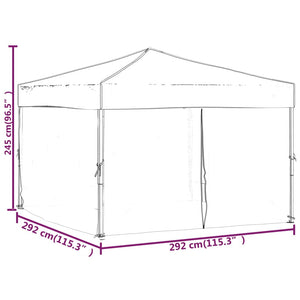 vidaXL Folding Party Tent with Sidewalls Cream 3x3 m