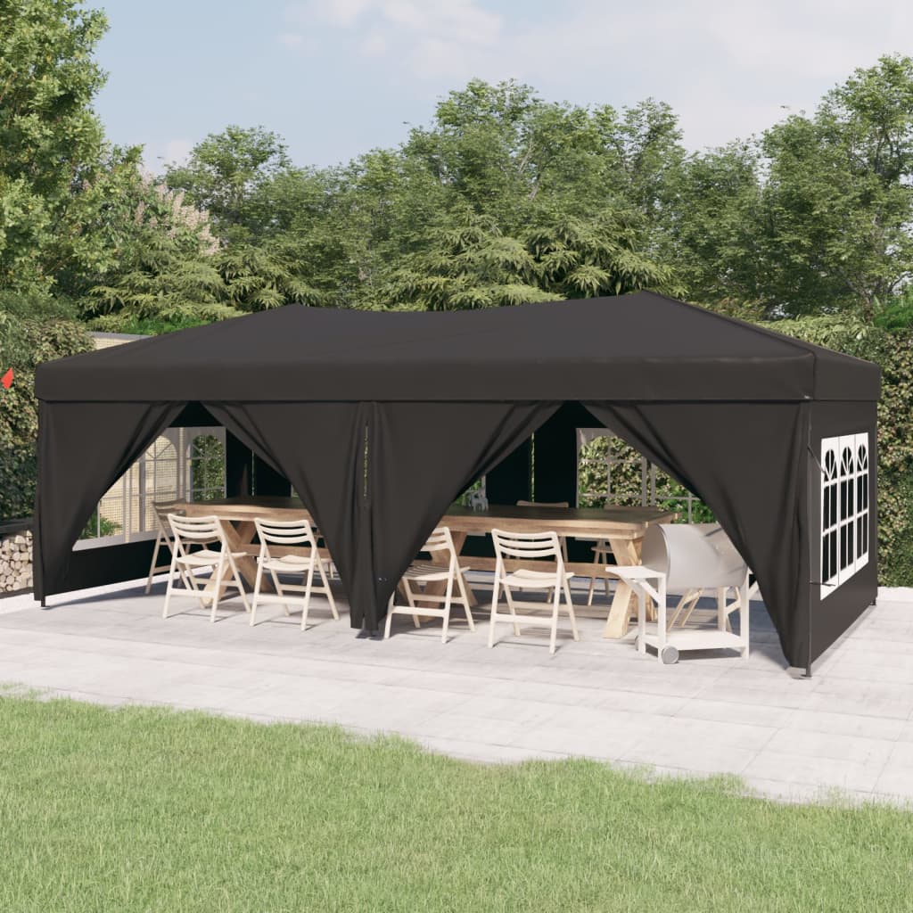 vidaXL Folding Party Tent with Sidewalls Anthracite 3x6 m