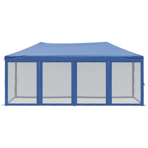 vidaXL Folding Party Tent with Sidewalls Blue 3x6 m