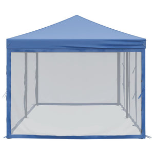 vidaXL Folding Party Tent with Sidewalls Blue 3x6 m