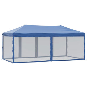 vidaXL Folding Party Tent with Sidewalls Blue 3x6 m