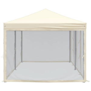 vidaXL Folding Party Tent with Sidewalls Cream 3x6 m