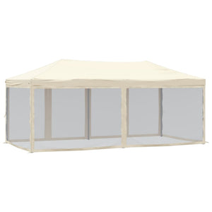 vidaXL Folding Party Tent with Sidewalls Cream 3x6 m