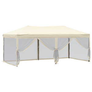 vidaXL Folding Party Tent with Sidewalls Cream 3x6 m