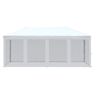 vidaXL Folding Party Tent with Sidewalls White 3x6 m