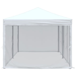 vidaXL Folding Party Tent with Sidewalls White 3x6 m