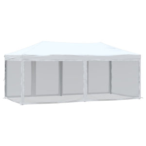 vidaXL Folding Party Tent with Sidewalls White 3x6 m