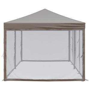 vidaXL Folding Party Tent with Sidewalls Taupe 3x6 m