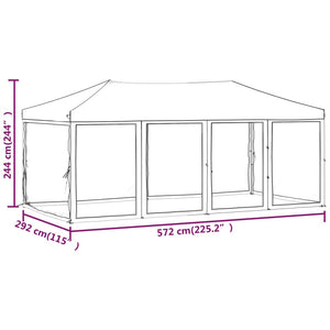 vidaXL Folding Party Tent with Sidewalls Taupe 3x6 m