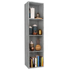 vidaXL Book Cabinet/TV Cabinet Grey Sonoma 36x30x143 cm Engineered Wood