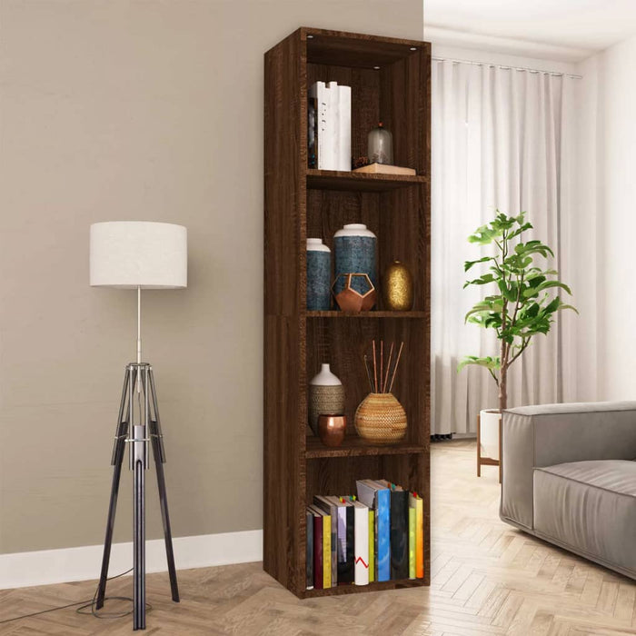 vidaXL Book Cabinet/TV Cabinet Brown Oak 36x30x143 cm Engineered Wood