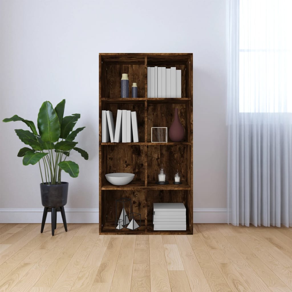 vidaXL Book Cabinet/Sideboard Smoked Oak 66x30x130 cm Engineered Wood