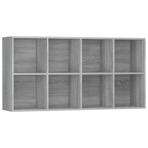 vidaXL Book Cabinet/Sideboard Grey Sonoma 66x30x130 cm Engineered Wood