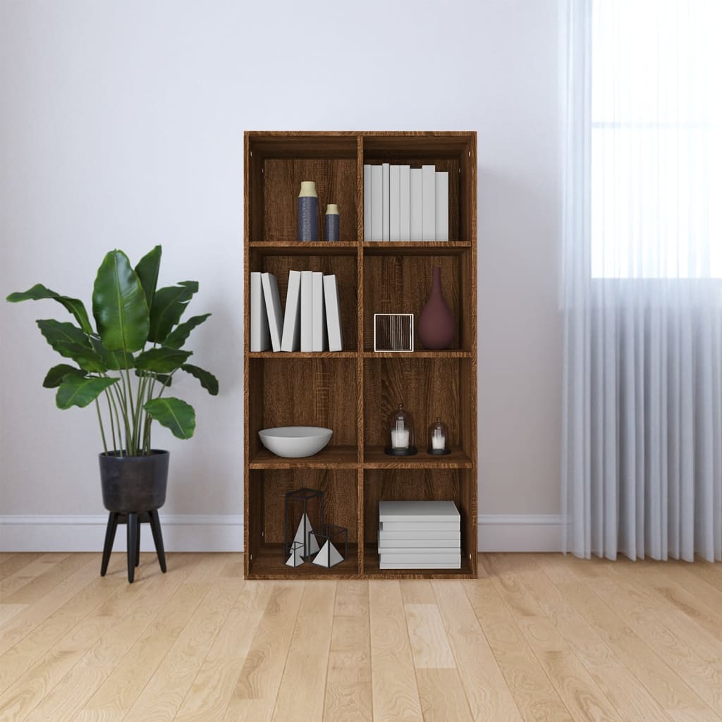 vidaXL Book Cabinet/Sideboard Brown Oak 66x30x130 cm Engineered Wood