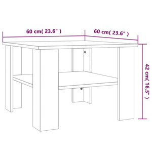 vidaXL Coffee Table Grey Sonoma 60x60x42 cm Engineered Wood