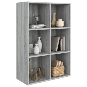 vidaXL Book Cabinet/Sideboard Grey Sonoma 66x30x98 cm Engineered Wood