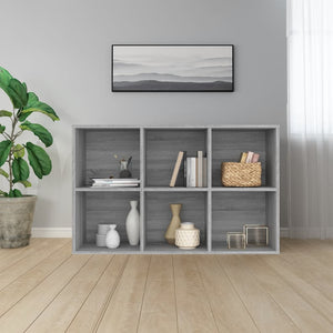 vidaXL Book Cabinet/Sideboard Grey Sonoma 66x30x98 cm Engineered Wood