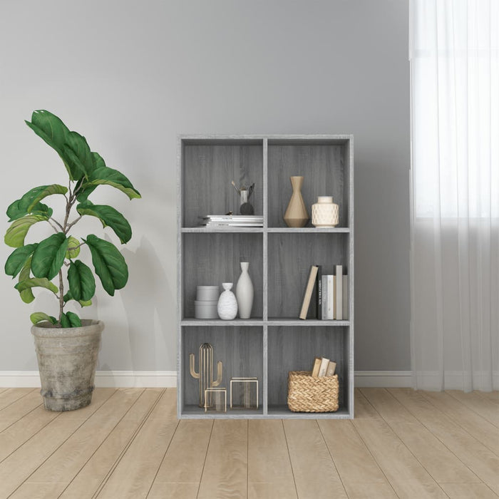 vidaXL Book Cabinet/Sideboard Grey Sonoma 66x30x98 cm Engineered Wood